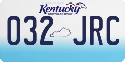 KY license plate 032JRC