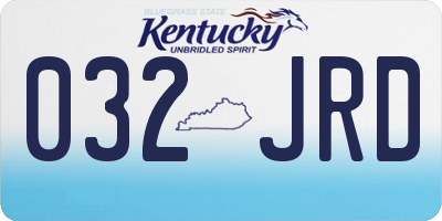 KY license plate 032JRD