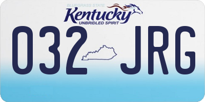 KY license plate 032JRG