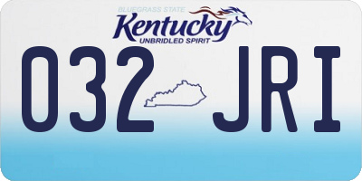 KY license plate 032JRI