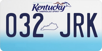 KY license plate 032JRK