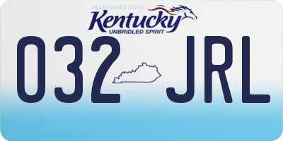 KY license plate 032JRL