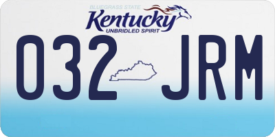 KY license plate 032JRM