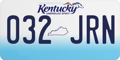 KY license plate 032JRN