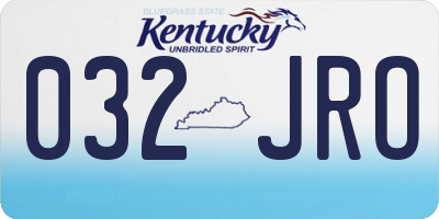KY license plate 032JRO