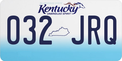 KY license plate 032JRQ