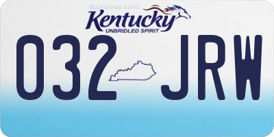 KY license plate 032JRW