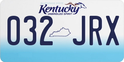 KY license plate 032JRX