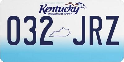 KY license plate 032JRZ