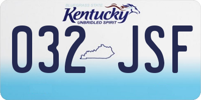 KY license plate 032JSF