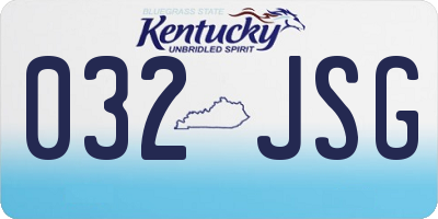 KY license plate 032JSG