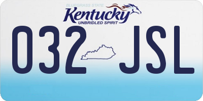 KY license plate 032JSL