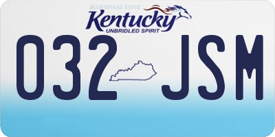 KY license plate 032JSM