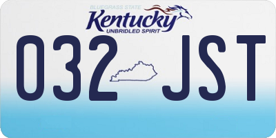 KY license plate 032JST
