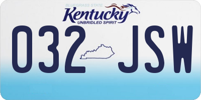 KY license plate 032JSW