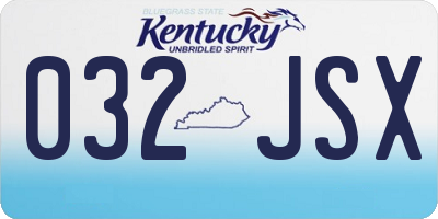 KY license plate 032JSX