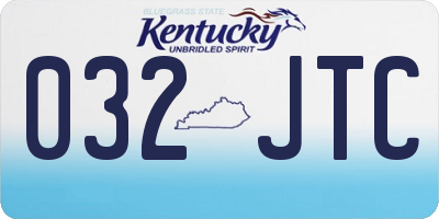 KY license plate 032JTC