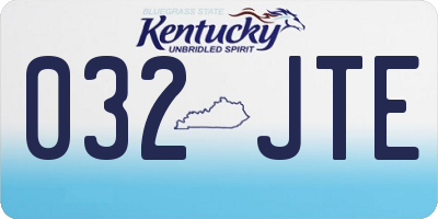 KY license plate 032JTE