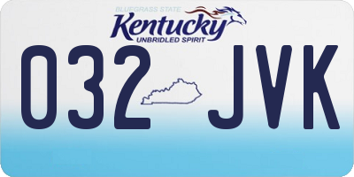 KY license plate 032JVK