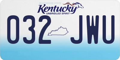 KY license plate 032JWU