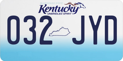 KY license plate 032JYD