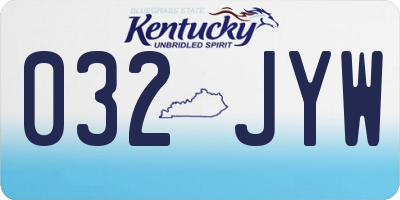 KY license plate 032JYW