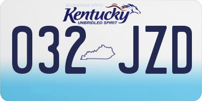 KY license plate 032JZD