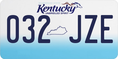 KY license plate 032JZE