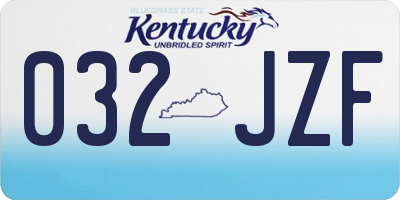 KY license plate 032JZF