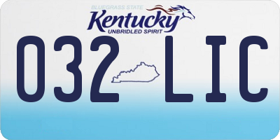 KY license plate 032LIC