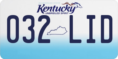 KY license plate 032LID