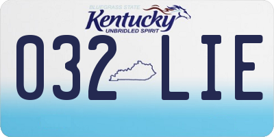 KY license plate 032LIE