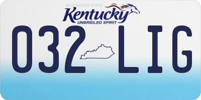 KY license plate 032LIG