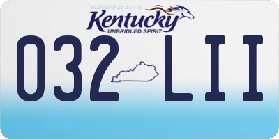 KY license plate 032LII