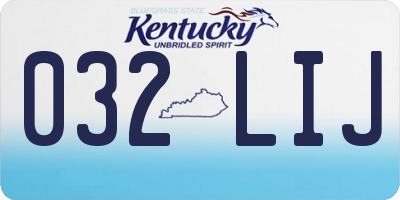 KY license plate 032LIJ