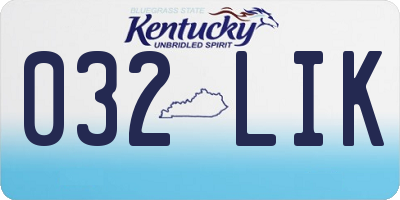 KY license plate 032LIK