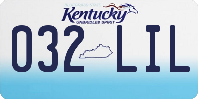 KY license plate 032LIL