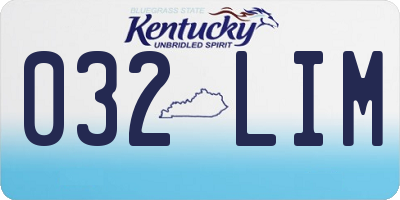 KY license plate 032LIM