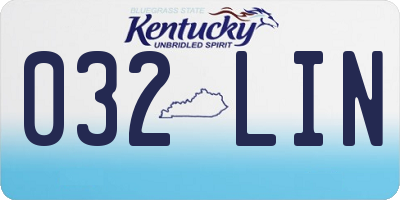 KY license plate 032LIN