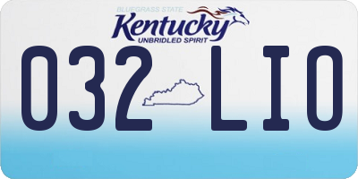 KY license plate 032LIO