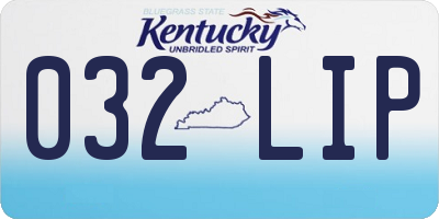 KY license plate 032LIP