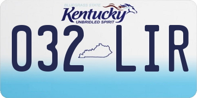 KY license plate 032LIR