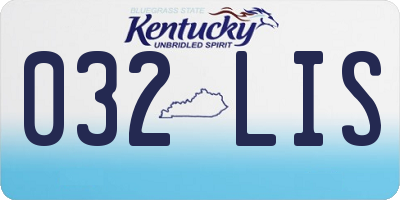 KY license plate 032LIS