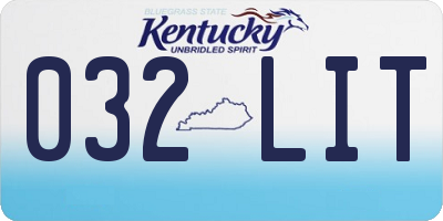 KY license plate 032LIT