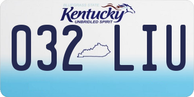 KY license plate 032LIU