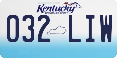KY license plate 032LIW