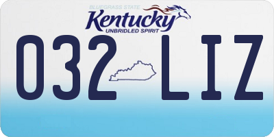 KY license plate 032LIZ