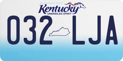 KY license plate 032LJA
