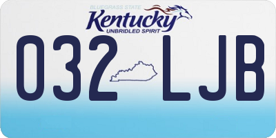 KY license plate 032LJB