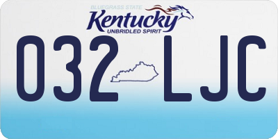 KY license plate 032LJC